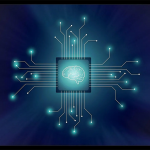 Graphic representation of adaptive hardware components interconnected with AI neural networks.