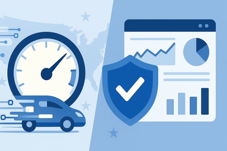 FedNow fraud detection concept showing analytics dashboard, shield, and instant payment speed indicators.